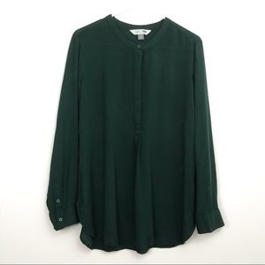 Old Navy Long Sleeve Blouse Green Button Up L [JH]